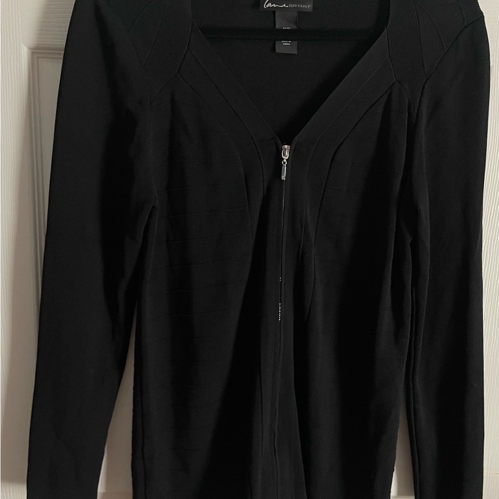 Black Zip-Up Cardigan